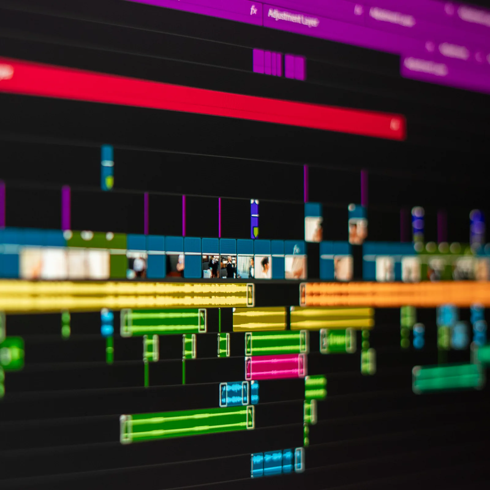 Laptop showing live recording waveforms during a podcast interview at the desk
